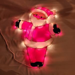 Vintage 53 Light Standing Santa Window Decoration 18" Indoor/Outdoor